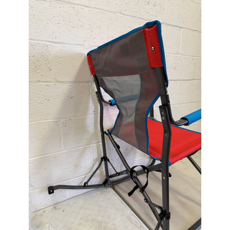 Northroad Outdoor Freestyle Portable Folding Rocking Chair, Arm Rests, Red&Blue