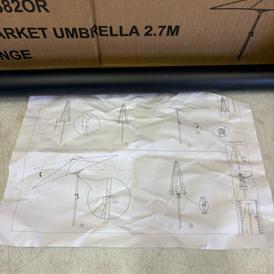 9' Market Umbrella with Tilt Waterproof Patio Umbrella, Crank Up & Down - Orange