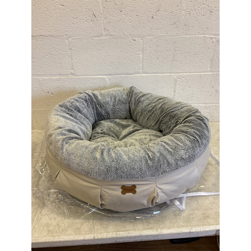 Koolaburra by Ugg Donut Dog Bed for Medium Size, 28" Round Non-Slip, Soft - Gray