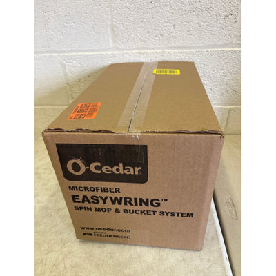 O-Cedar EasyWring Microfiber Spin Mop, Bucket Floor Cleaning System, Red, Gray