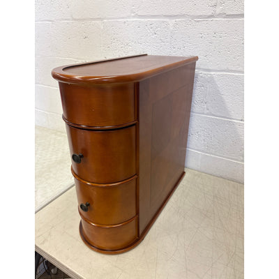 Tribesigns Wood End Table Narrow Side Table Nightstand w 2 Drawers Brown DETAILS