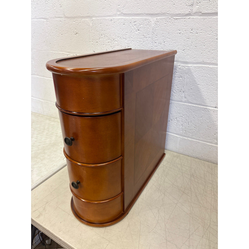 Tribesigns Wood End Table Narrow Side Table Nightstand w 2 Drawers Brown DETAILS