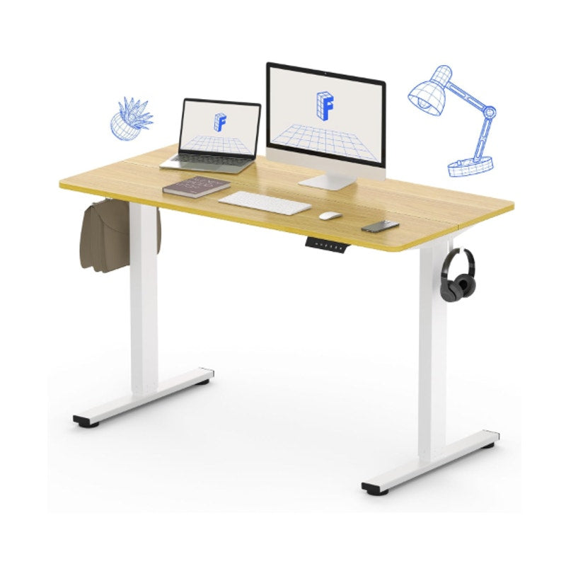 Flexispot Gaming & Office Desk Brown Wood With Metal Frame 44" x  24" QS1M-1160