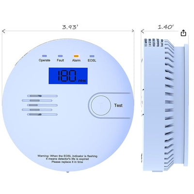 PACK-OF-4 Carbon Monoxide & CO Detectors & Alarms Digital LCD Display JA-701