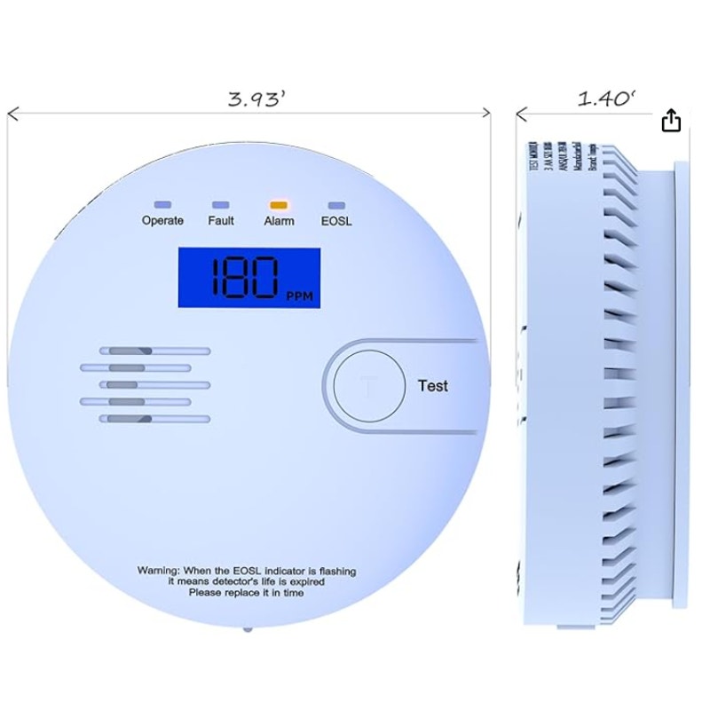 PACK-OF-4 Carbon Monoxide & CO Detectors & Alarms Digital LCD Display JA-701