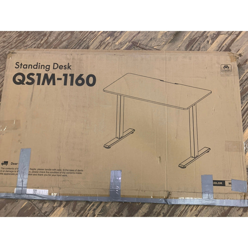 Flexispot Gaming/Office Standing Desk Brown w White Metal Frame QS1M-1160 SEE DETAIL