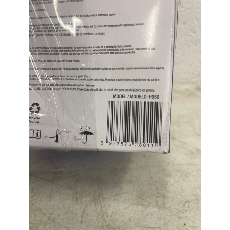 LOT-OF-40 HDX N95 Disposable Adult Respirator Mask Head Strap Medium/Large White