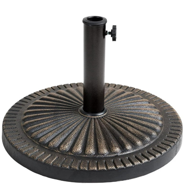 Flame&Shade 40lb Heavy Duty Round Base Stand Outdoor Patio Table Umbrella Bronze