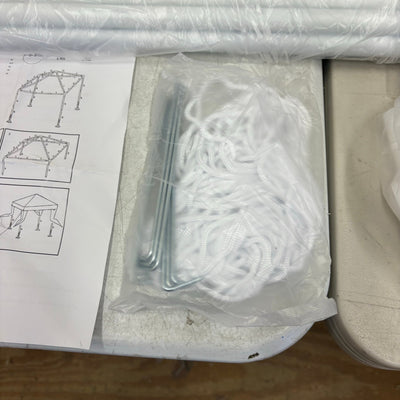 UNKNOWN SIZE Outdoor White Waterproof Gazebo Canopy Tent - 3 Sides w Windows