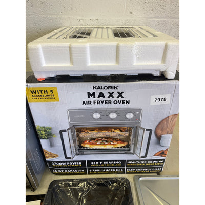 Kalorik MAXX Air Fryer 26-Quart Stainless Steel Toaster Oven Combo w Accessories