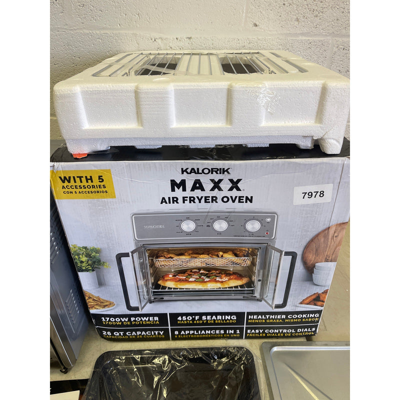 Kalorik MAXX Air Fryer 26-Quart Stainless Steel Toaster Oven Combo w Accessories