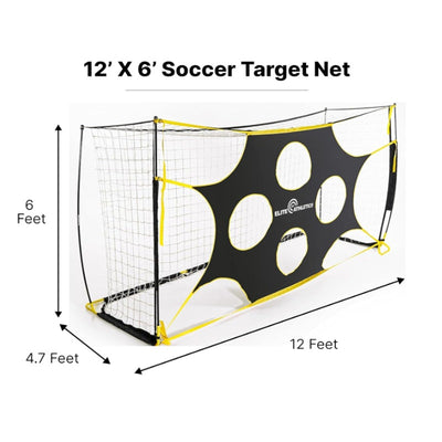 ELITE ATHLETICS 12' x 6' Soccer Goal Target Nets with Highlighted Scoring Zones