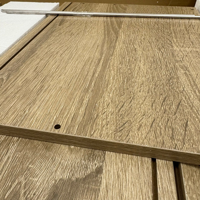 VINGLI 3-Drawer File Cabinet with Lock, 26" H - Wood Rolling Filing Cabinets Oak