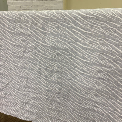 Queen Comforter Warm & Cozy Bedding with Abstract Stripe Design - Gray / White