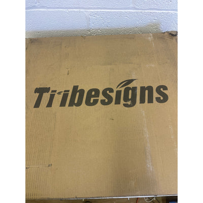 Tribesigns 47" Round Dining Table Rustic Kitchen Table 4-6 Person, Brown / White
