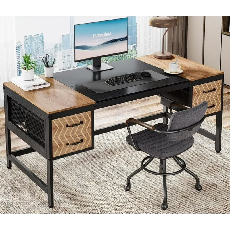 Tribesigns 63" Computer Desk Executive Desk Writing Table with 4 Drawers - Black