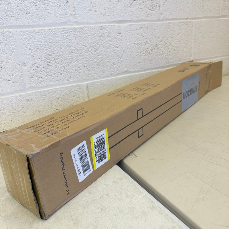 Domart Stainless Steel Square Glass Railing Post System with Clamp, 85cm, Black