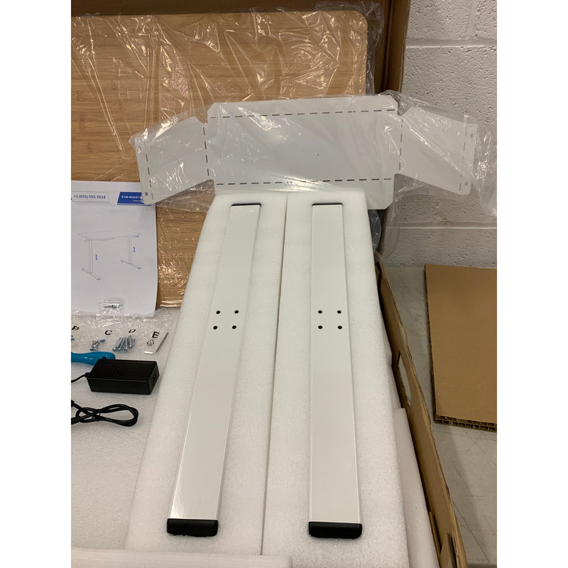 FLEXISPOT Standing Desk Electric Sit Stand Desk Bamboo & White 40"x24"