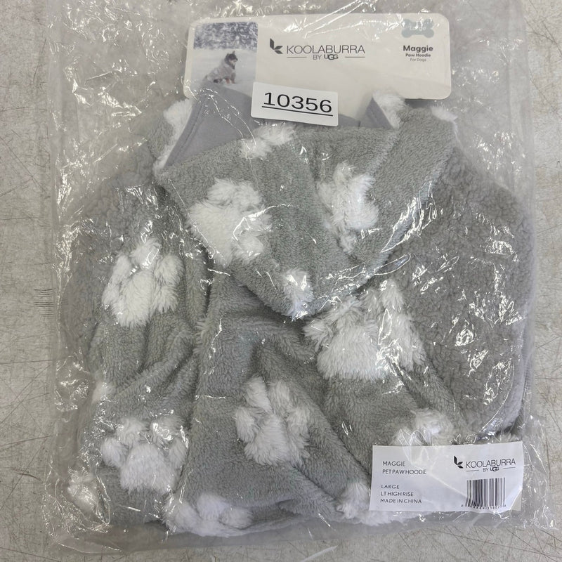 Koolaburra by UGG Pet Maggie Paw Hoodie Dog Jacket- 17-18" Collar, Gray - Large