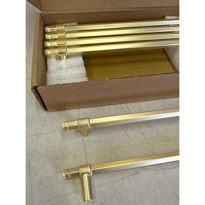 6-Pack Goo-Ki 7-1/2" Hole Center Cabinet Pulls Light Brushed Brass, Hardware