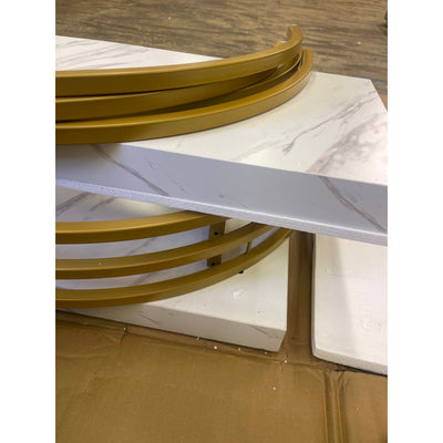 Tribesigns 39" Console Table, Narrow Faux Marble Entryway Hallway Table - White
