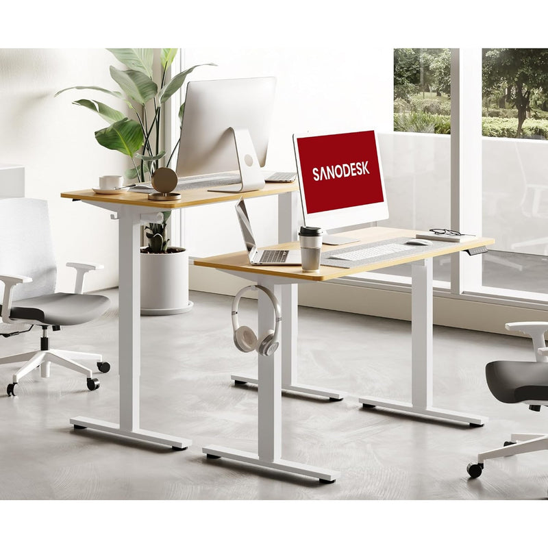 FLEXISPOT Standing Desk Electric Stand Up Desk White/Tan 24"x40"x28" SEE DETAILS