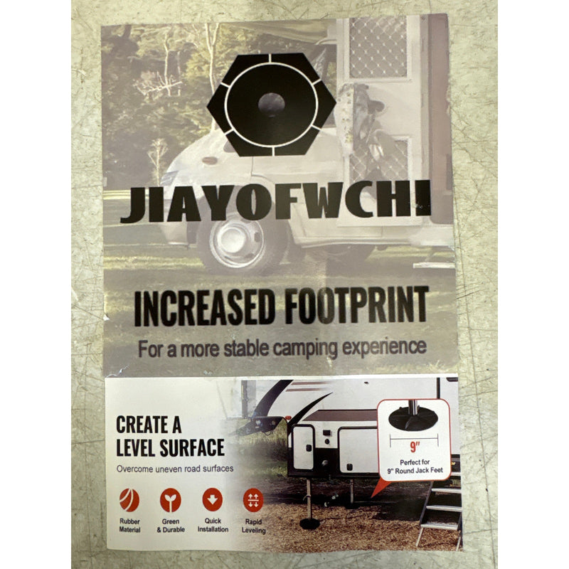 PACK OF 4 RV Leveling Pads 9" Round Landing Feet Jack Stabilizers 5000lbs CAP