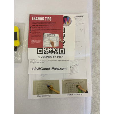 Guardmate Monthly Calendar Acrylic Dry-Erase Board 28" x 20" Wall-Mount &Markers