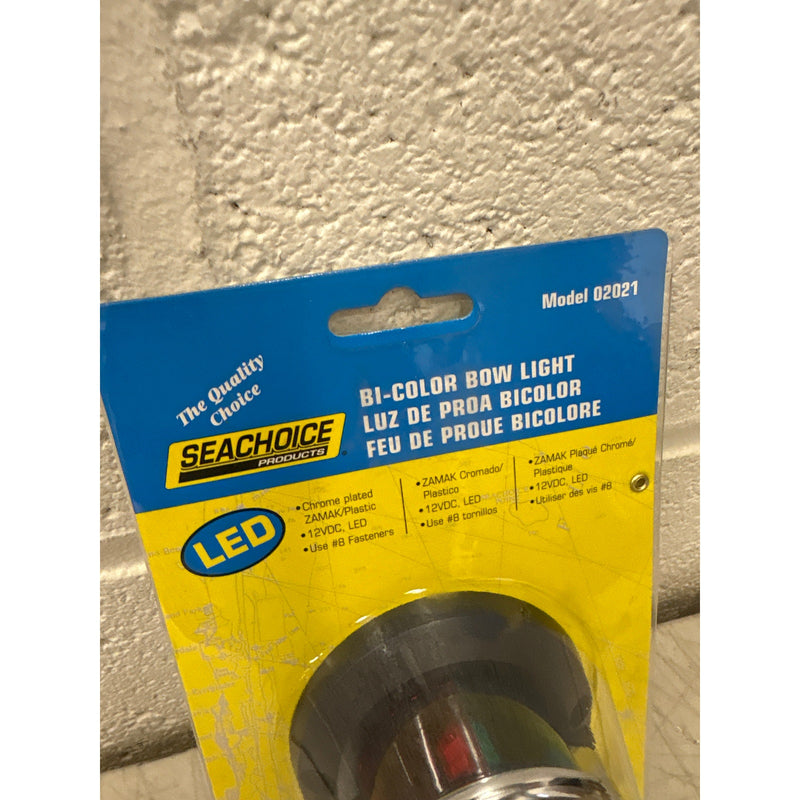 Seachoice LED Boat Navigation Bow Light, 02021 Zamak Chrome-Plated 12V Bi-Color