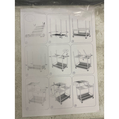 MYOYAY Garden Tool Storage Organizer with Wheels, 3 Layer Trolley - Black