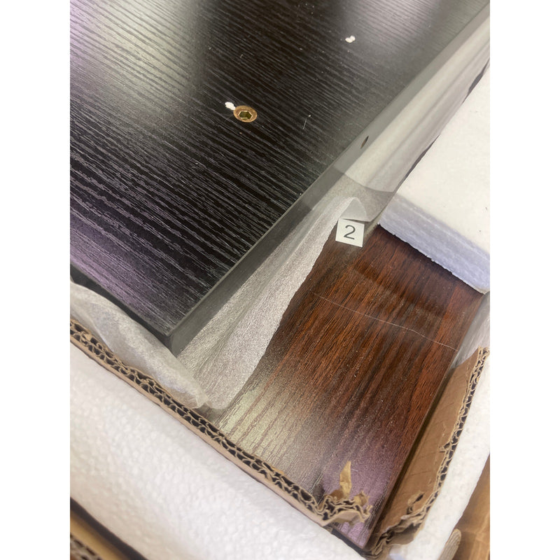 Tribesigns 70.86" Oval Executive Desk Modern Computer Table, Brown & Black