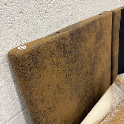 VINGLI Modern Accent Chair Brown Rubber Wood Frame & Lumbar Pillow - Brown