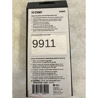 CURT 2in. Trailer Ball 3/4in. x 2-1/8in. Shank; 3,500 lbs. Chrome - 40065