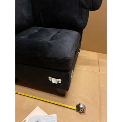 36x34x29" Corner Chair w Cushions, Sectional Piece, Soft - Dark Blue