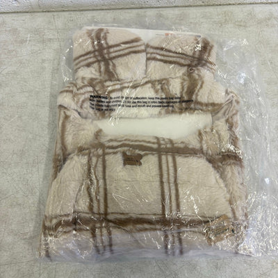 Koolaburra by UGG Pet Melly Vest Dog Sweater 20-21" Collar, Tan Plaid Jacket XL