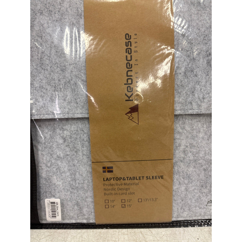 Kebnecase Nordic Stylish 15" Laptop Sleeve/Laptop case/Computer Bag Grey Felt