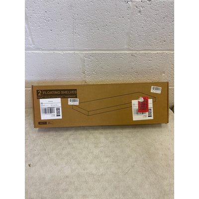 Set-of-2 Floating Shelves for Wall 24-Inch Light Wood Shelves, TAN, Light Brown