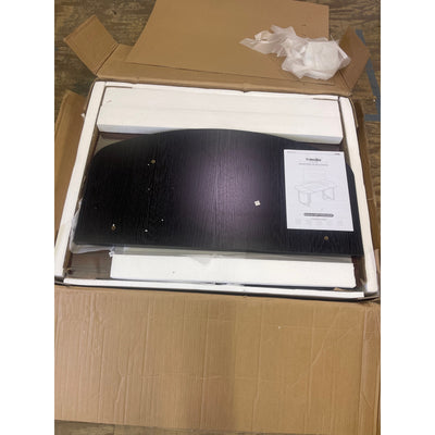 Tribesigns 70.86" Oval Executive Desk Modern Computer Table, Brown & Black