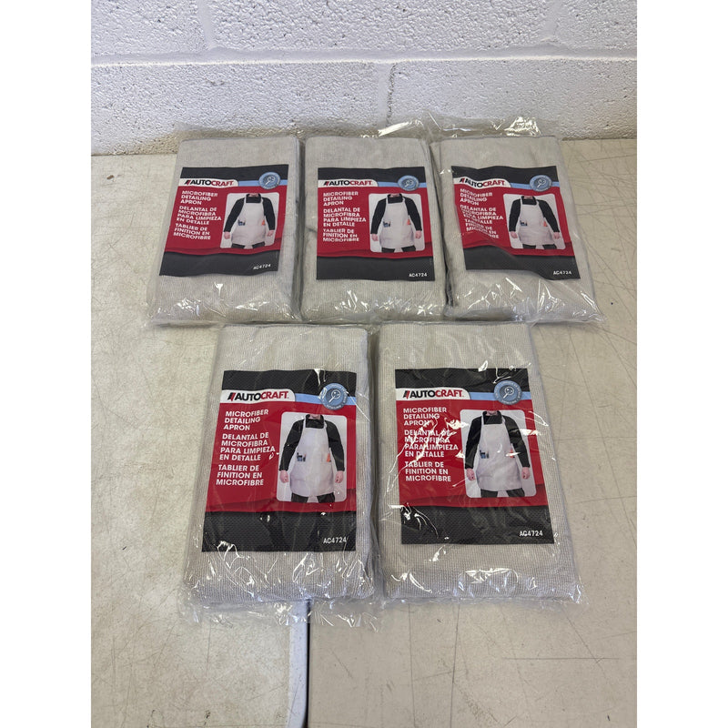PACK-OF-5 AutoCraft Detailing Apron Microfiber Water Resistant Lightweight, Gray