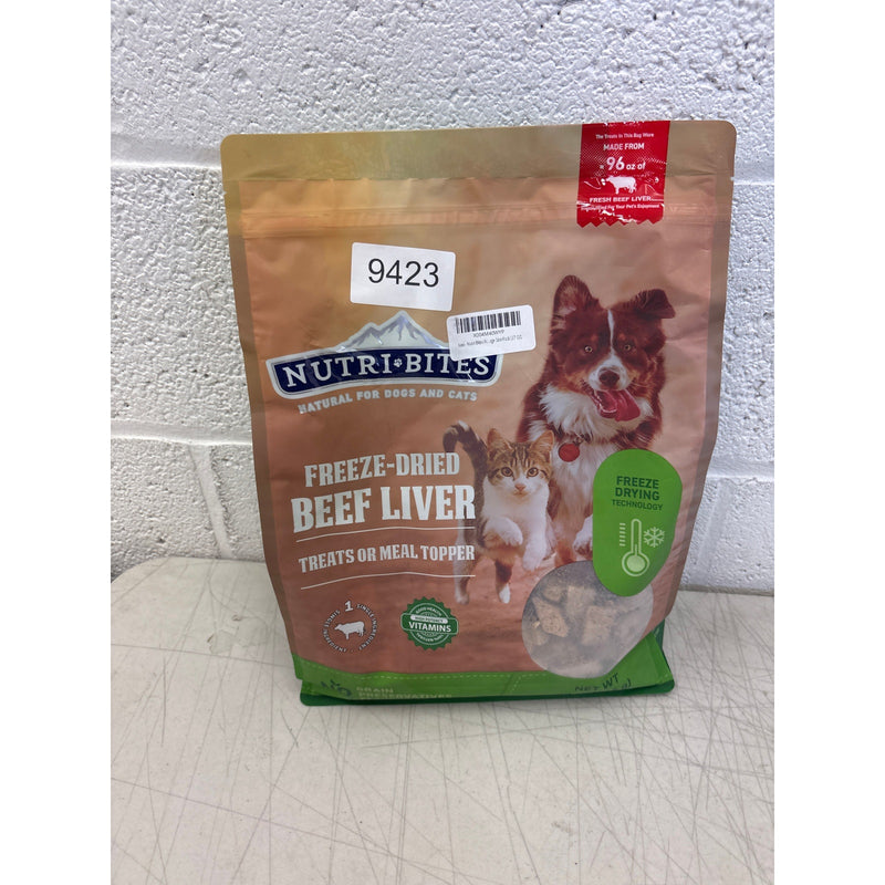 Nutri Bites Freeze Dried Beef Liver Dog/Cat Training Treats Food Topper 27oz
