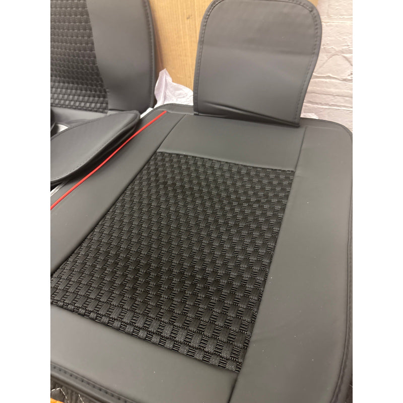 Car Seat Cover for Toyota FJ Cruiser Anti-Slip Front and Rear Set Black/Red Line