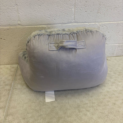 Soft Plush Backrest Pillow 30"W x 17"H Reading Pillow - Gray Fuzzy Stripe Design