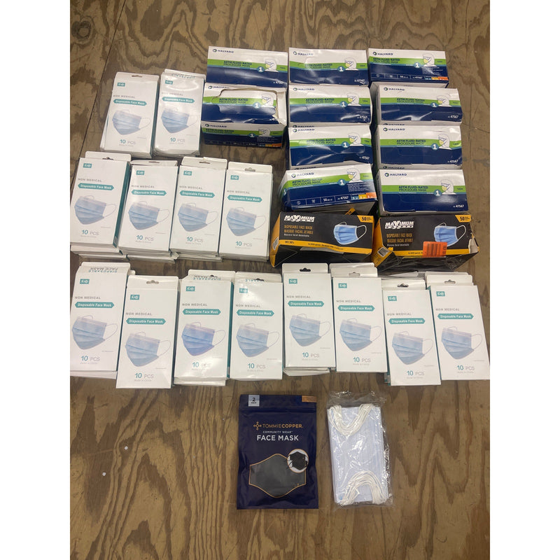 LOT OF 1000 Non-Medical Disposable Face Mask Yellow and Blue One Size Fits All