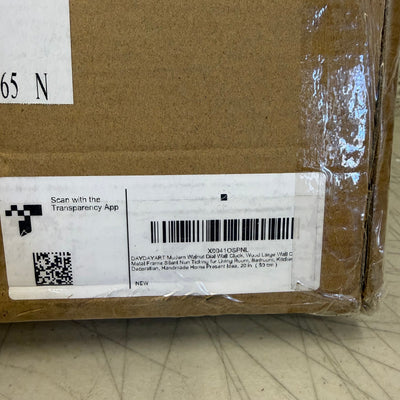 20in Modern Wood Dial Wall Clock with Metal Frame, Silent Non Ticking - Black