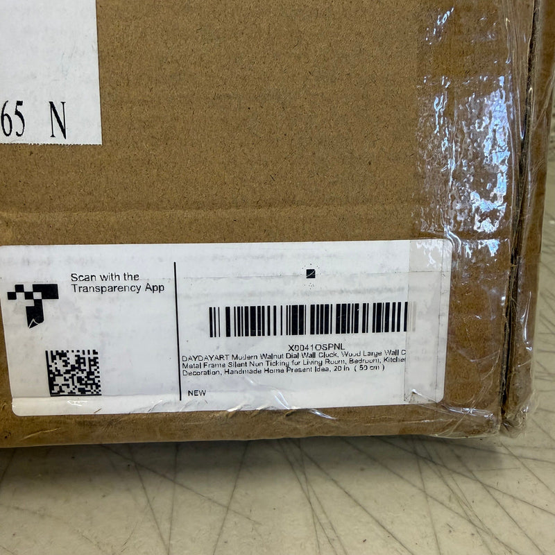 20in Modern Wood Dial Wall Clock with Metal Frame, Silent Non Ticking - Black