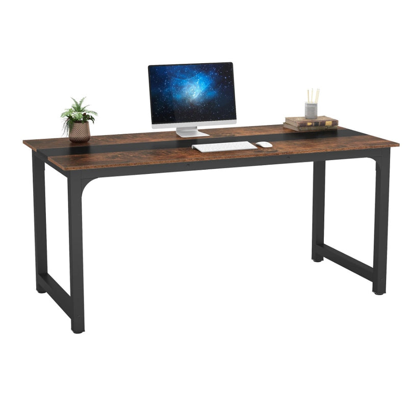 Tribesigns Large Comuter Desk, Conference Table, Rectangular Meeting Table Brown