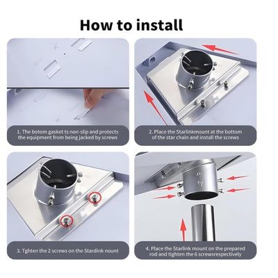 Starlink Gen 3 Wheel Adapter, Starlink Pole Gen 3 Mounting Kit Roof Mounting Kit