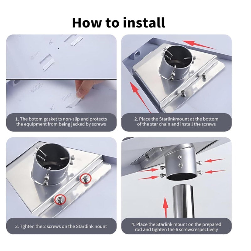 Starlink Gen 3 Wheel Adapter, Starlink Pole Gen 3 Mounting Kit Roof Mounting Kit