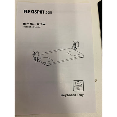 Flexispot Keyboard Tray WHITE Desk Accessory, Clamp-On Desk, 25" x 12" KT3W