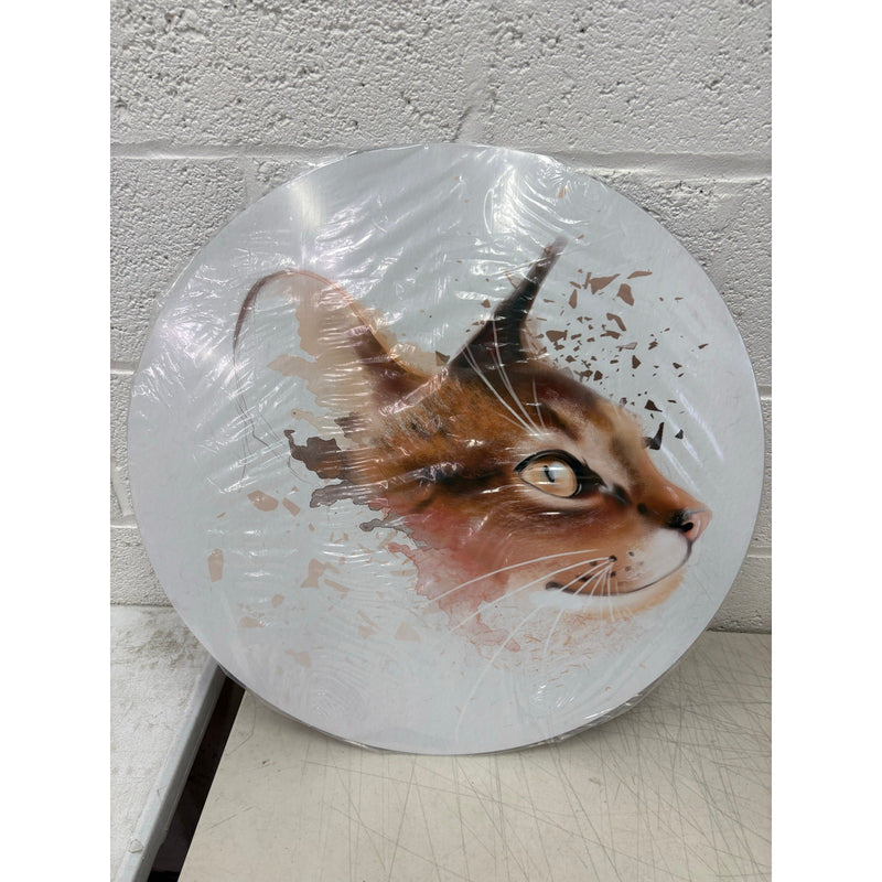 Designar 11" Lovely Brown Cat Watercolor Sketch-Animal Metal Wall Art-Disc